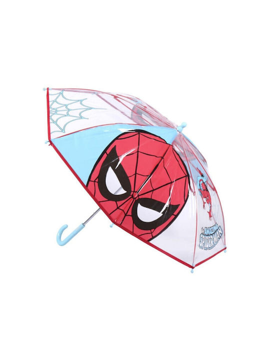 Spiderman Kids Curved Handle Umbrella with Diameter 66cm Red