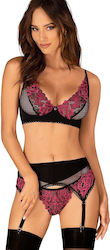 Obsessive Set Sexy Lenjerie Neagră 3 Bucăți