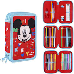 Mickey Mouse Clubhouse Pencil Case Full 43pcs with 3 Compartments Red Mickey Mouse Clubhouse Pencil Case Full 43pcs with 3 Compartments Red