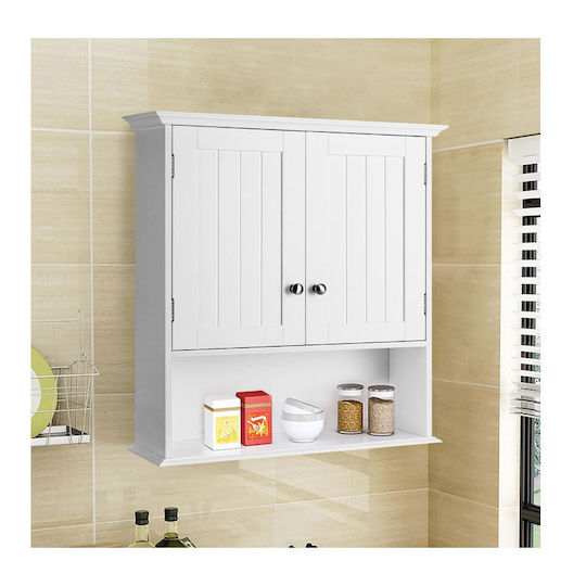 Costway HW66689WH Στήλη Μπάνιου Δαπέδου 60x20x70.5cm Λευκή
