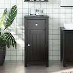 vidaXL Wall Hung Cabinet Bathroom Column Cabinet L40xD34xH80cm Black