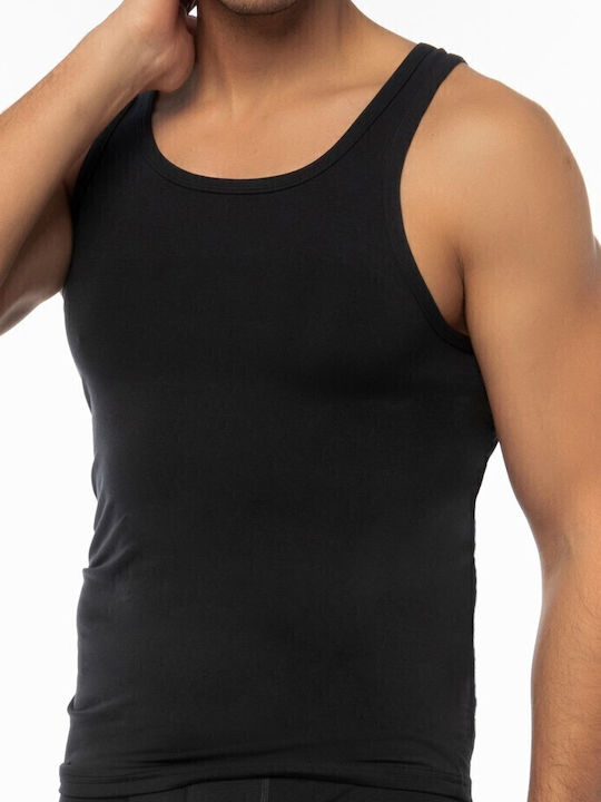 Dicalvo Ανδρικές Φανέλες Αμάνικες σε Μαύρο Χρώμα 3Pack