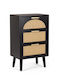 Josine Wooden Chest of Drawers with 3 Drawers Black / Natural 45x30x73cm