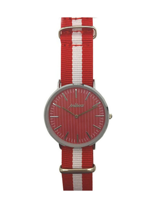 Arabians Men's Watch 38mm Battery with Red Fabr...