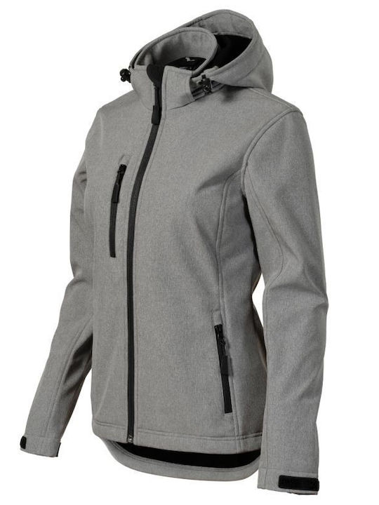 Malfini Women's Hiking Short Sports Softshell Jacket Waterproof and Windproof for Winter Gray