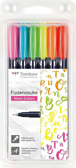 Tombow Μαρκαδόροι Ζωγραφικής Neon Σετ 6 χρώματα