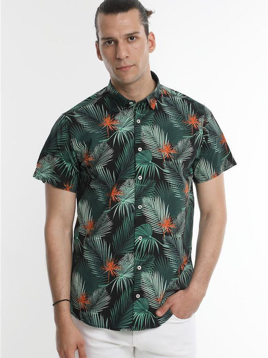 Short-sleeved Shirt Floral Black