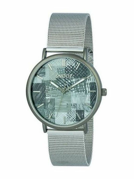 Snooz Ανδρικό Ρολόι 40mm Μπαταρίας με Ασημί Μεταλλικό Μπρασελέ