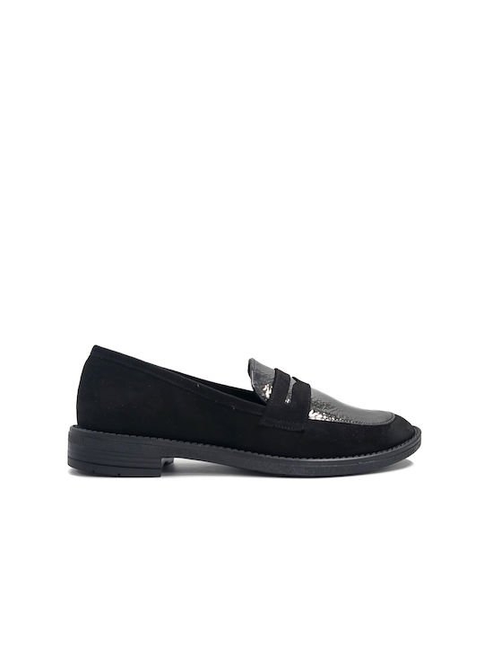 Sarigiannis Γυναικεία Μοκασίνια Black Suede