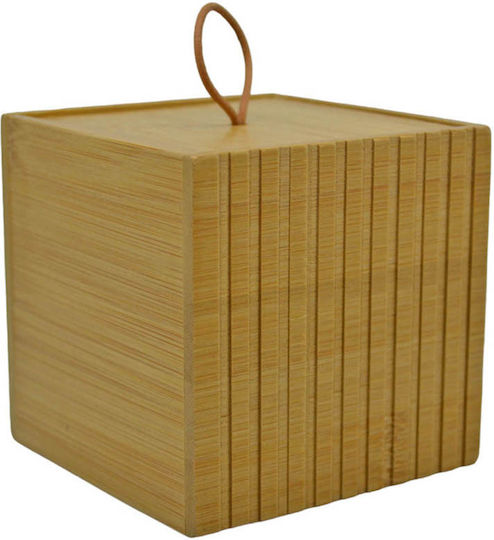 Ankor Lemn Cutie de Depozitare cu Capac Bej 9x8x9cm 1buc