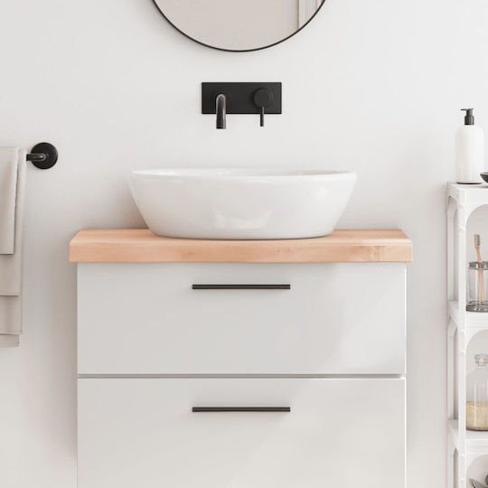 vidaXL Countertop without Sink L80xW30xH6cm Raw solid wood