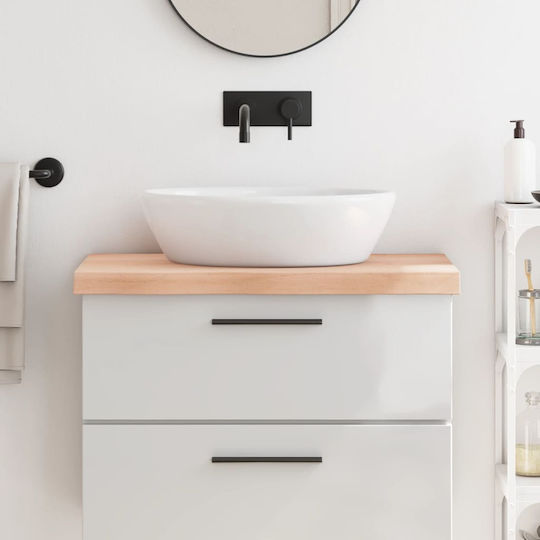 vidaXL Countertop without Sink L80xW50xH6cm Raw solid wood