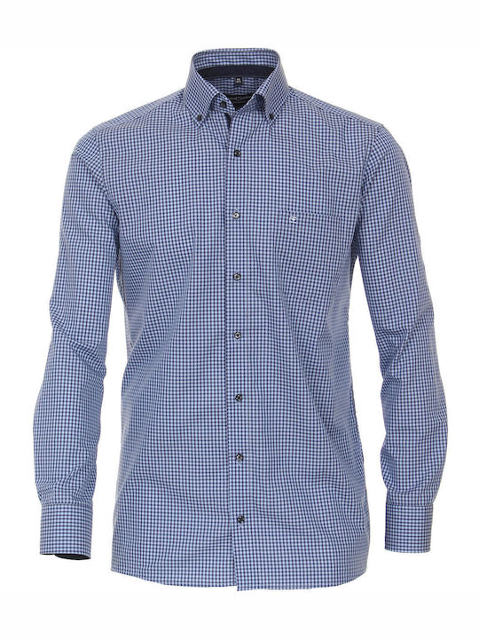 Casa Moda Men's Shirt Long Sleeve Checked Blue