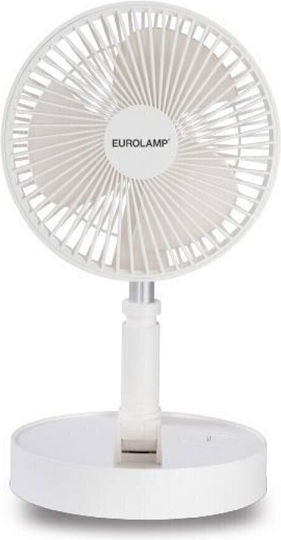 Eurolamp Επιτραπέζιος Ανεμιστήρας 4W Διαμέτρου 20cm Λευκός