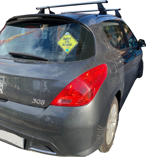 Menabo Таванни Стелки за Автомобил Алуминиеви за Peugeot 308 2007-2014 Комплект с Крака Сребристи МП.P308.09