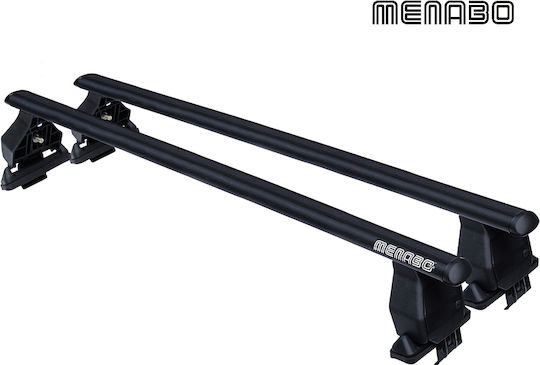 Menabo pentru Peugeot 208 Opel Insemnări Fiat Grande Punto Renault Laguna BMW Seria 5 Skoda Octavia Daihatsu Inimă Nissan Juke (Set cu picioare) Negre