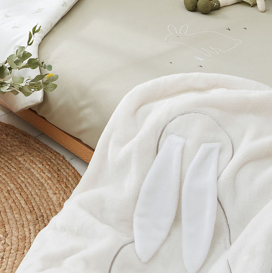 Bimbidreams Κουβέρτα Κούνιας Bunny Microline 140x110εκ.