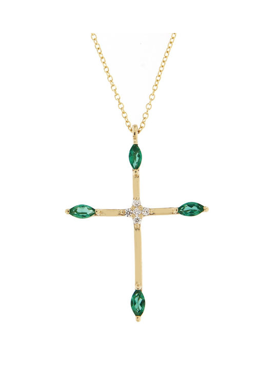 Metrongold Damen Gold Kreuz 18K