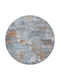 Madi Feathers Rug Round Grey Gold