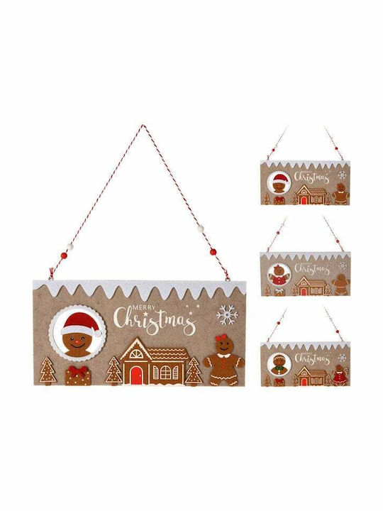 Koopman Christmas Fabric Figure Sign Brown Height 30cm