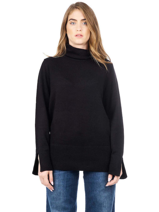 Only Women's Long Sleeve Pullover Turtleneck Black