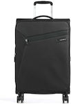 Samsonite Litebeam Spinner Medium Travel Bag Fabric Black with 4 Wheels Height 66cm