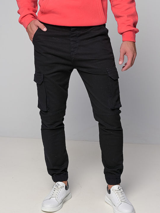 Ben Tailor Ανδρικό Παντελόνι Cargo σε Skinny Εφαρμογή Μαύρο