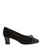 Anatomic Synthetic Leather Black Medium Heels