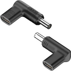 Powertech Βύσμα για Φορτιστή USB-C σε Asus 6x3.7mm, μαύρος YX-20 Powertech Βύσμα για Φορτιστή USB-C σε Asus 6x3.7mm, μαύρος YX-20