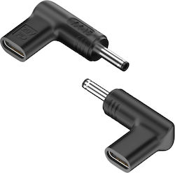 Powertech Ladegerät Stecker USB-C zu Asus 4x1.35mm, schwarz