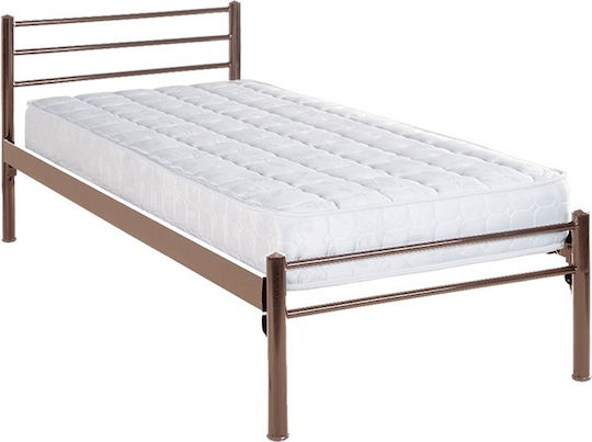 Gerades Metallbett Braun Für Matratze 110x190cm