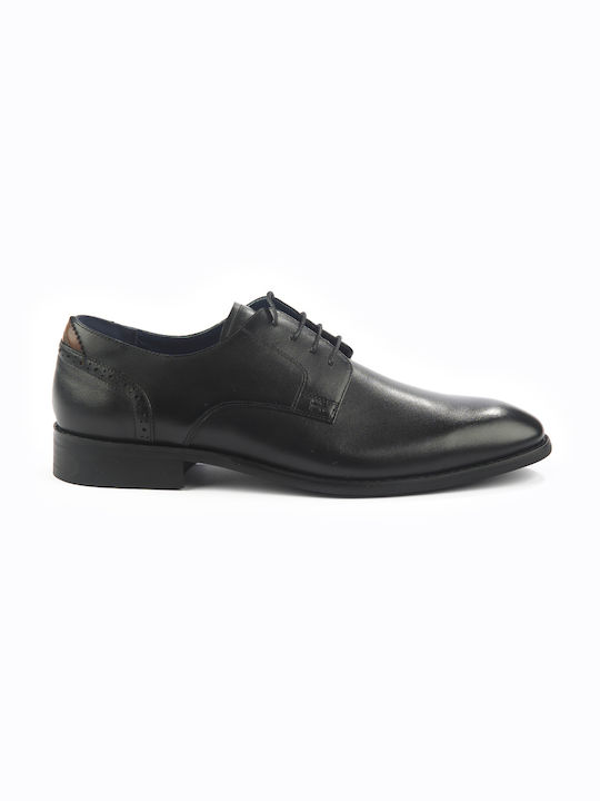 Fshoes Men's Leather Casual Shoes Black