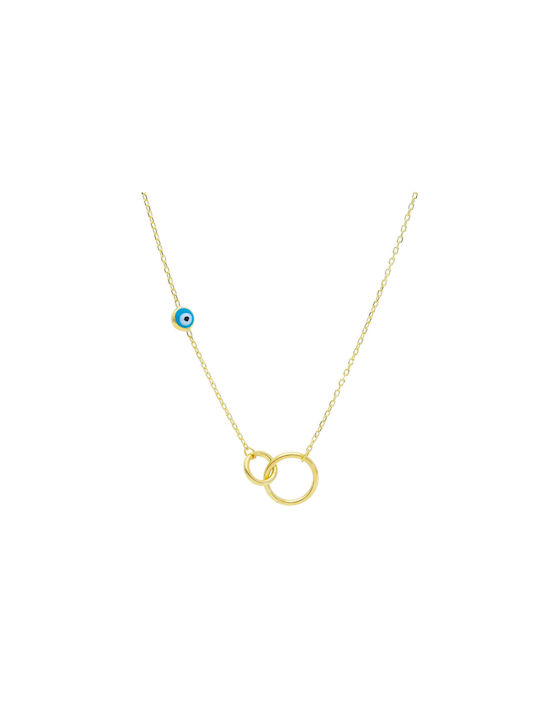 Mentzos Necklace Eye from Gold 14K