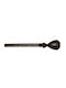 Sidirela Extendable Metallic Curtain Pole Single Φ25mm 110-210cm Black Velvet-Black Metal