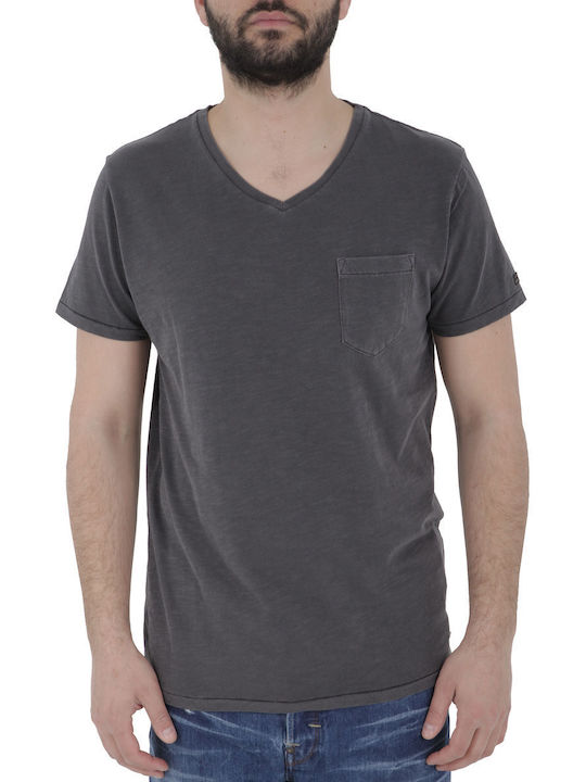 Garage Fifty5 Men's Short Sleeve T-shirt with V-Neck Anthracite