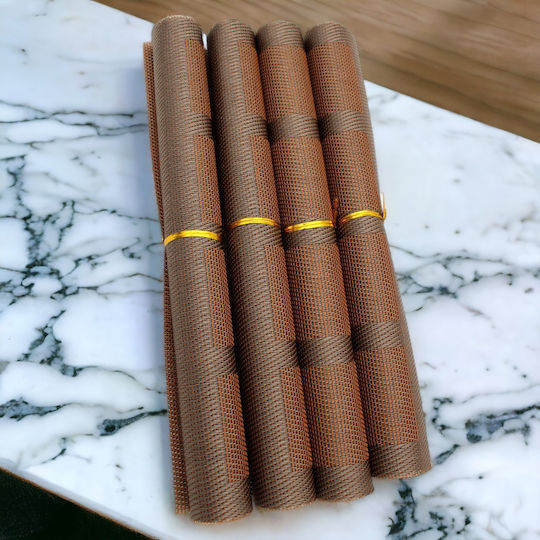 Plastic Placemats Brown 30x45cm 4pcs