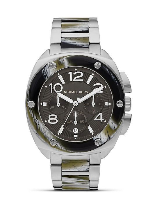 Michael Kors Men's Watch 44mm Chronograph Battery with Silver Metal Bracelet