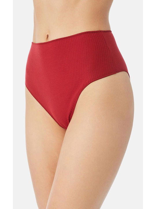 Minerva Hoch tailliert Damen Slip Warm Red