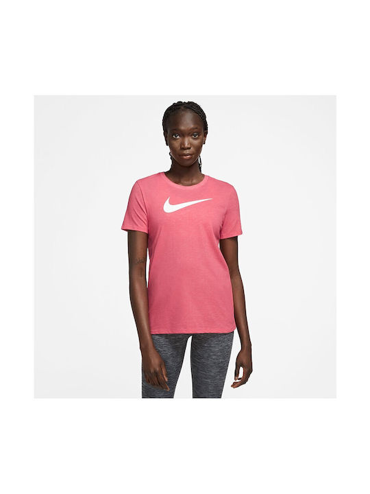 Nike Df Swoosh Γυναικείο Αθλητικό T-shirt Κόκκινο