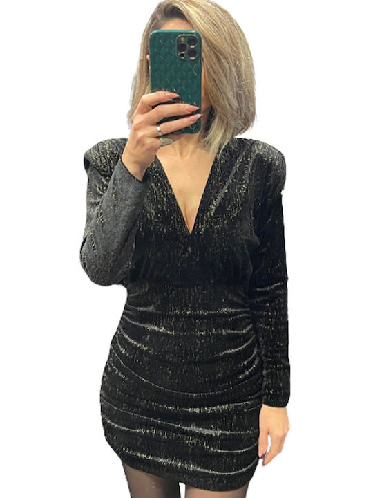 Peccato Mini Evening Dress Velvet Black