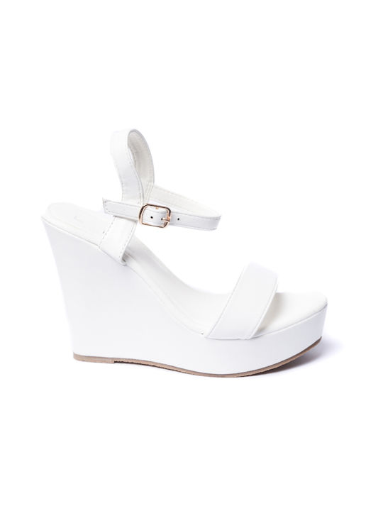 Malesa Women's Platform Shoes White
