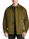 Timber Langärmeliges Zeichenfolge Overshirt in Breite Linie Khaki