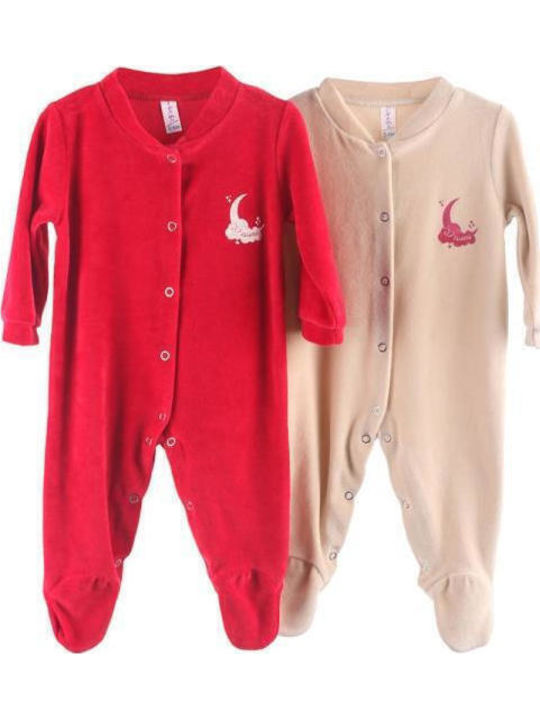 Dreams by Joyce Set Babystrampler Langärmliges Red 2Stück