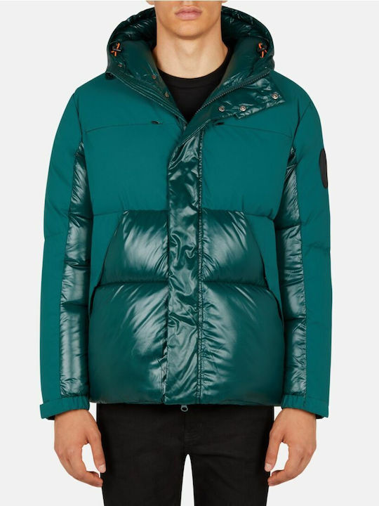 Herren Winter Jacke Puffer Wasserdicht Grün