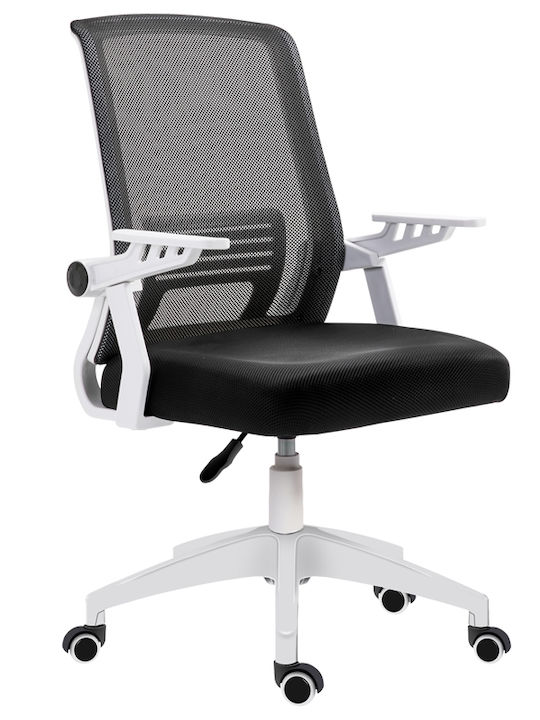 Office Chair with Fixed Arms WHITE/BLACK Zita Plus