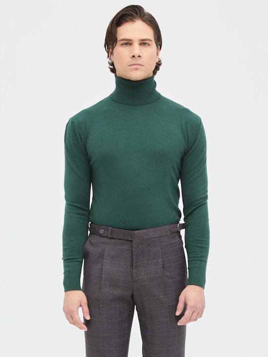 Aristoteli Bitsiani Men's Long Sleeve Sweater Turtleneck Dark Green.