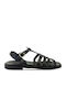 Women's Flat Sandals in Black Color
