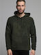 Khaki Sweatshirt mit Kapuze