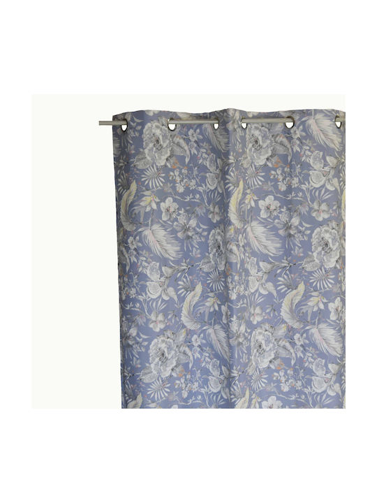 Decocraft Watercolor Blue Curtain with Grommets 140x260cm