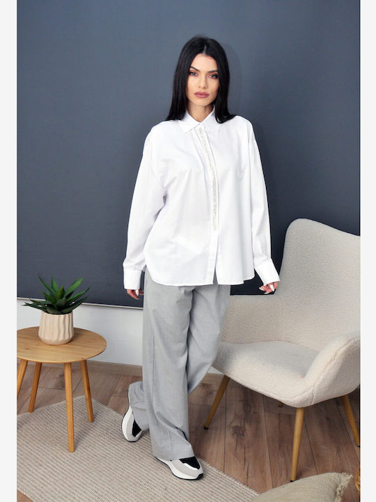 Olian Women's Long Sleeve Shirt White